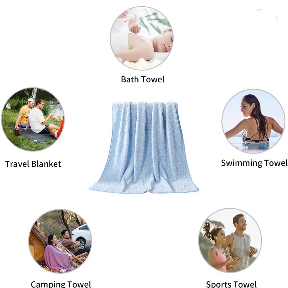 8 Piece Bath Towel Set | 2 Large Bath Towels Sheet, 2 Hand Towels & 4 Washcloths - Picture 5 of 10